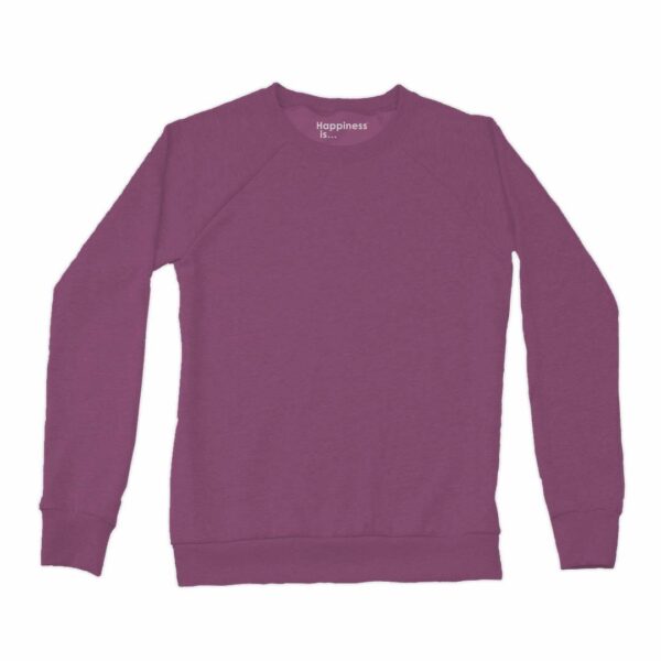 Women's Plain Crew Sweatshirt, Plum | Happiness Is Inc, Made In Canada