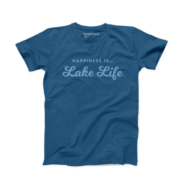 Men's Lake Life T-Shirt, Sea Blue | Happiness Is Inc, Made In Canada | Men's Clothing