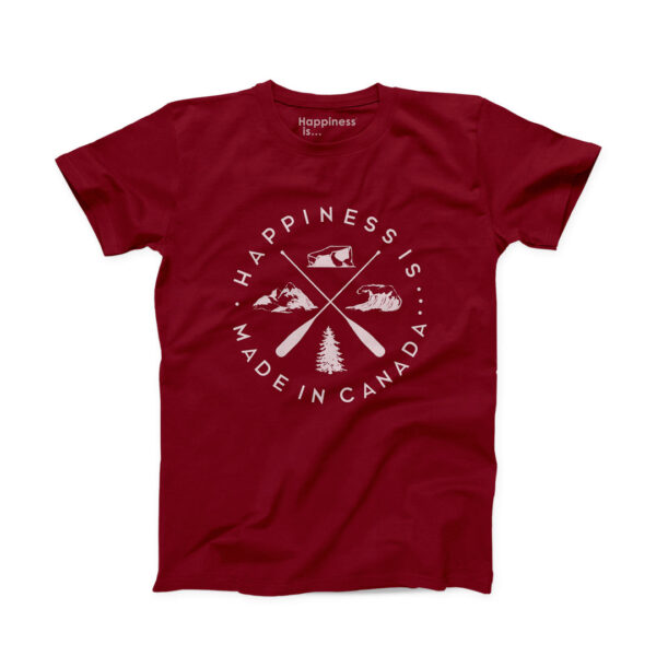 Youth Crest T-Shirt, Canada Red | Happiness Is Inc, Made In Canada