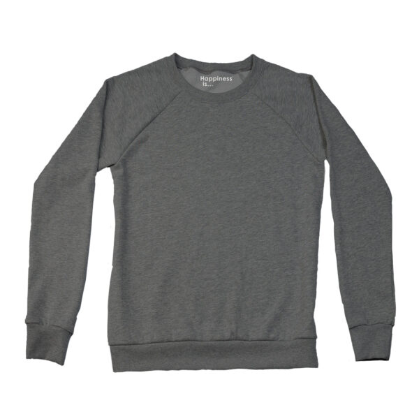 Women's Plain Crew Sweatshirt, Charcoal | Happiness Is Inc, Made In Canada