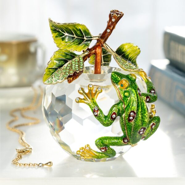 Crystal Apple with a Green Frog on it | Keren Kopal
