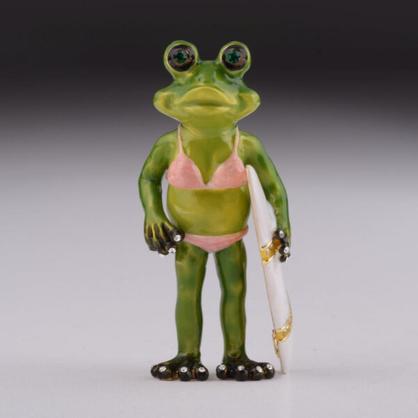 Frog Holding a Surfboard | Keren Kopal