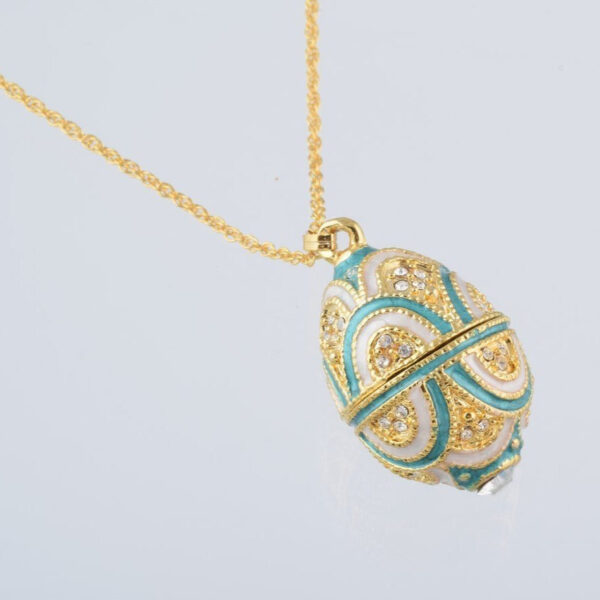 Gold & Light Blue Egg Pendant Necklace | Keren Kopal