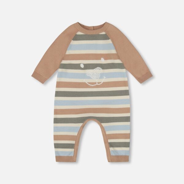 2par2 | Designed in Canada, Knitted Romper Blue And Green Stripes
