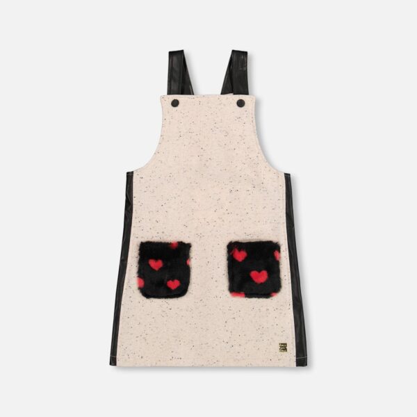 2par2 | Designed in Canada, Glittering French Terry Overall Dress Beige And Black