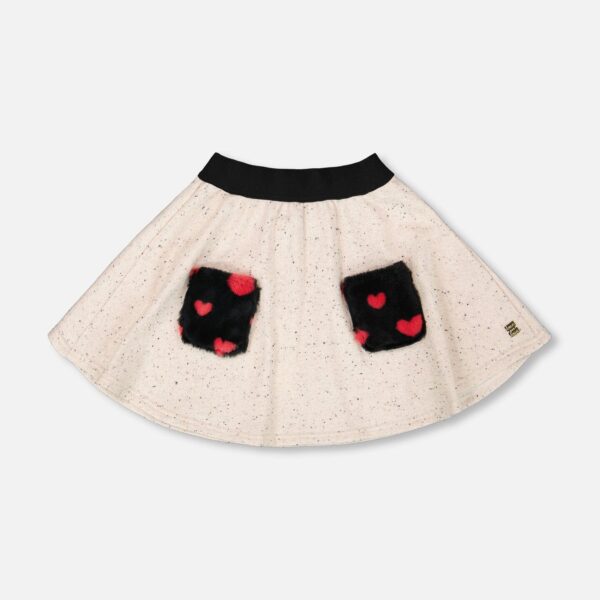 2par2 | Designed in Canada, Glittering French Terry Skirt Beige And Black