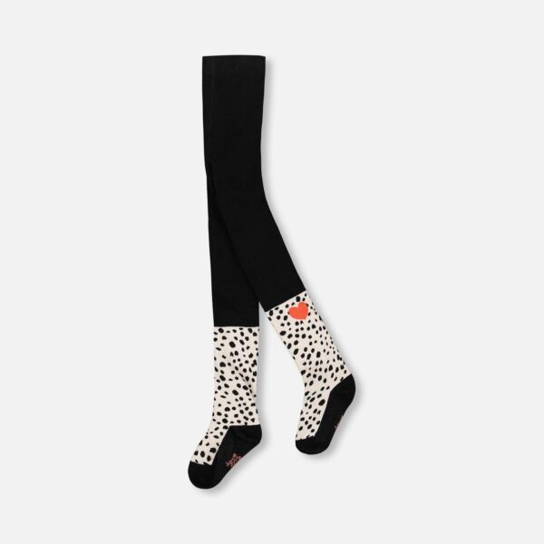 2par2 | Designed in Canada, Knit Tights Black With Dalmatian Pattern