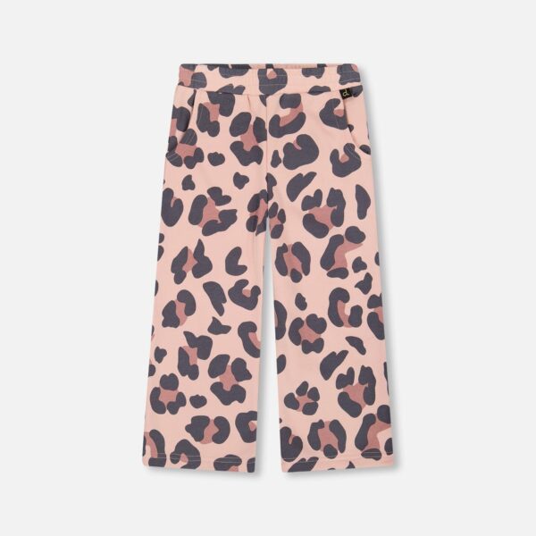 2par2 | Designed in Canada, French Terry Wide Leg Sweatpants Pink Leopard