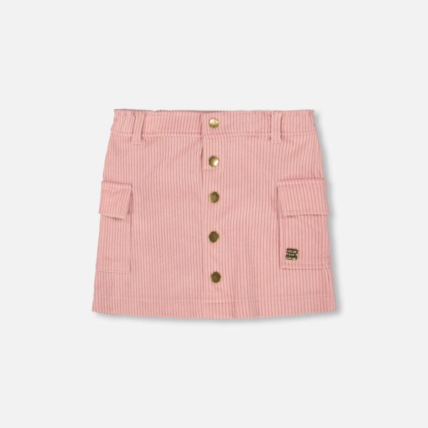 2par2 | Designed in Canada, Corduroy Skirt With Cargo Pockets Dusty Pink