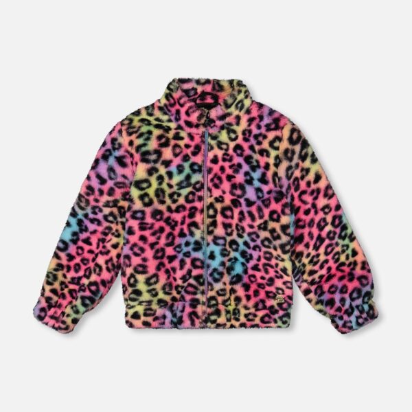 2par2 | Designed in Canada, Faux Fur Zipped Jacket Multicolor Leopard