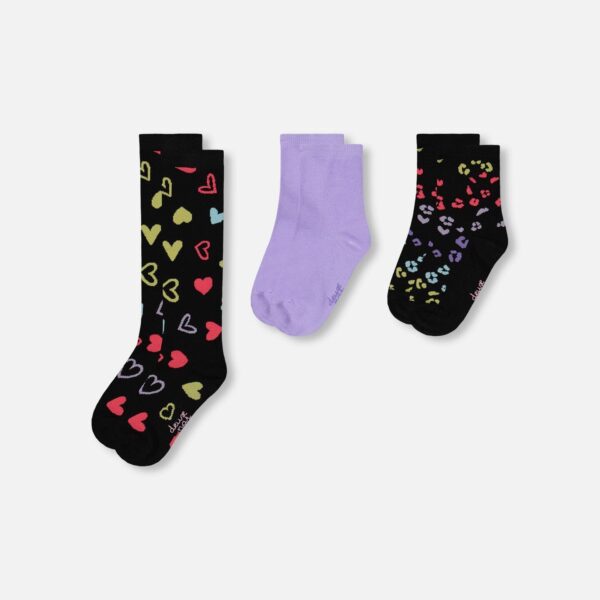 2par2 | Designed in Canada, 3-Pack Knit Socks Black And Multicolor