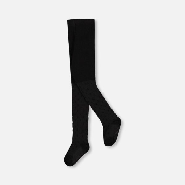 2par2 | Designed in Canada, Knit Tights Black With Tone-On-Tone Star Pattern