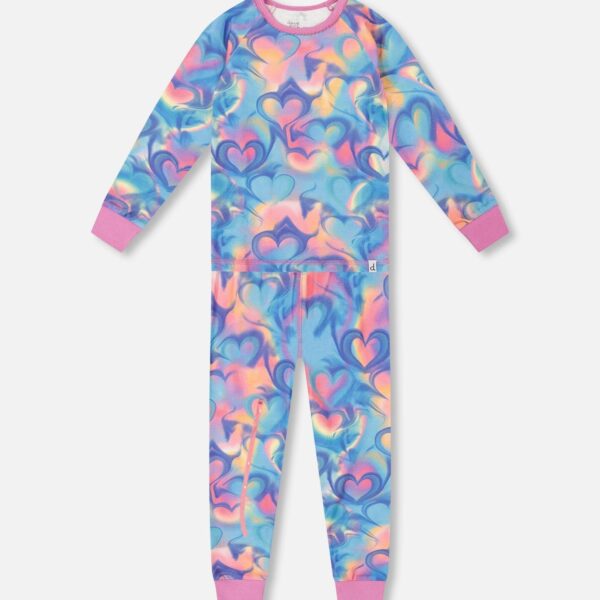 2par2 | Designed in Canada, Organic Cotton Two-Piece Pajamas Rainbow Heart Print