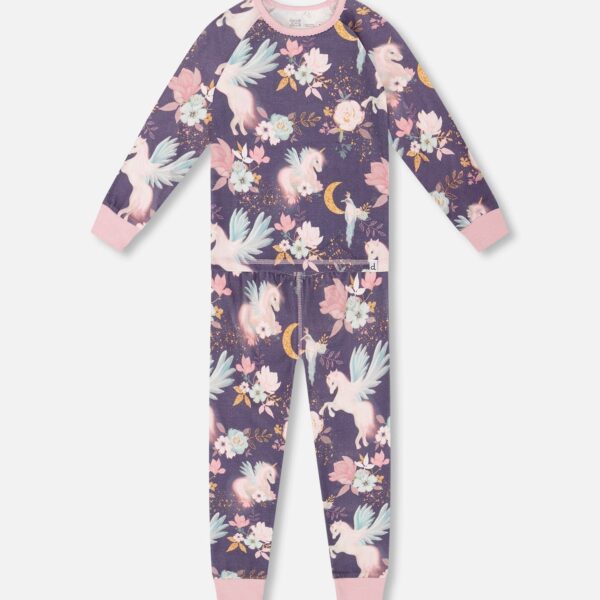 2par2 | Designed in Canada, Organic Cotton Two-Piece Pajamas Watercolor Unicorns