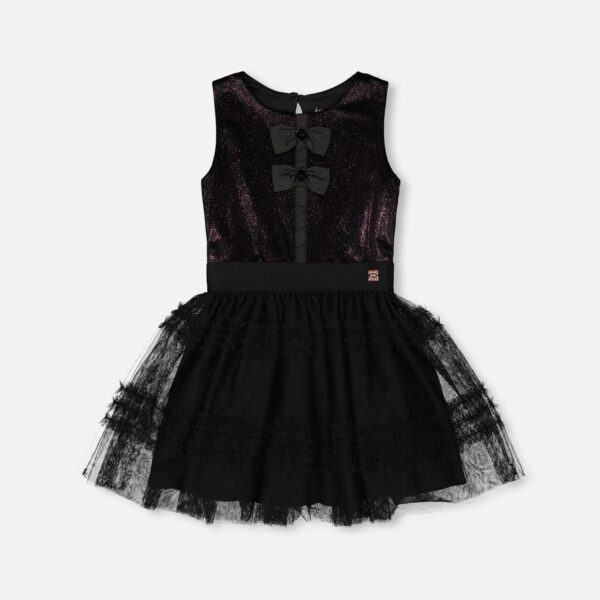 2par2 | Designed in Canada, Sleeveless Bi-Material Velour And Mesh Dress Black