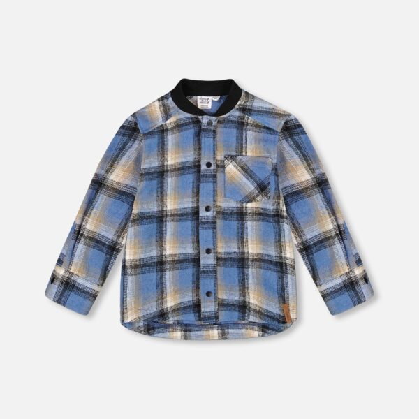 2par2 | Designed in Canada, Long Sleeve Brushed Plaid Button Down Shirt Avec Rib Collar