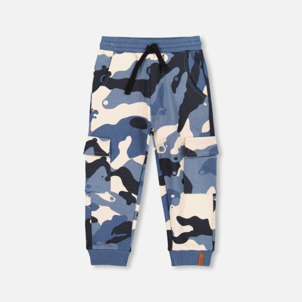 2par2 | Designed in Canada, Fleece Sweatpants With Cargo Pockets Blue Camouflage