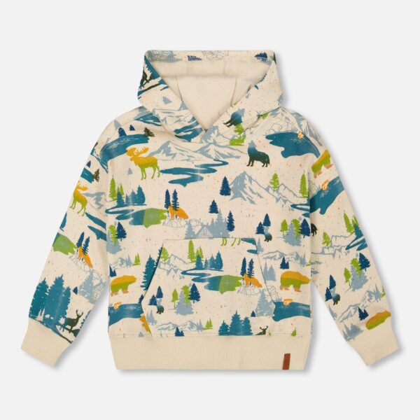 2par2 | Designed in Canada, Printed Hooded Fleece Sweatshirt Beige