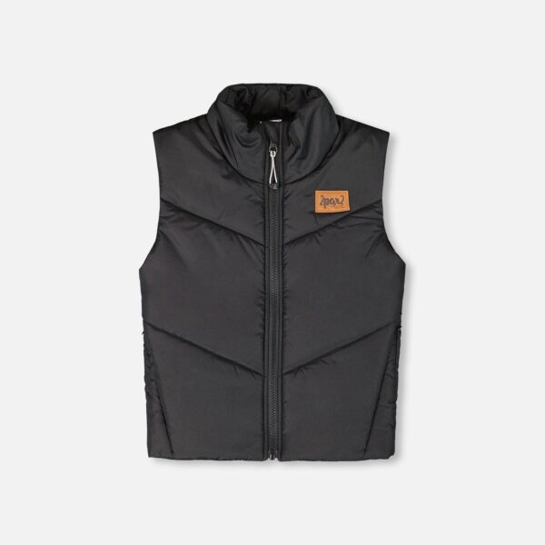 2par2 | Designed in Canada, Quilted Mid-Season Sleeveless Vest Black