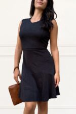Women’s Black Sleeveless A-Line Knit Dress