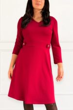 Women’s A-Line Dress with Gold Button Detail