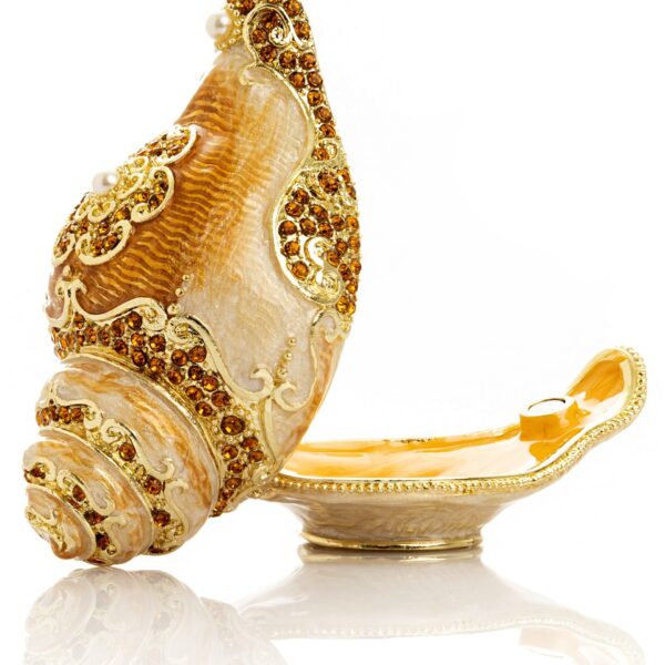 Elegant Gold & Crystal Seashell Trinket Box | Keren Kopal