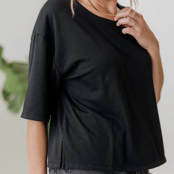 Ladies' Bamboo Cropped Boxy T-shirt — Last Call | Little & Lively, Made In Canada