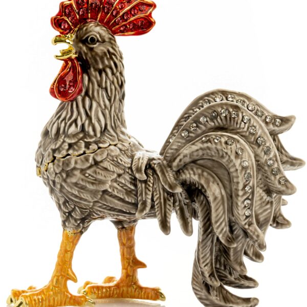 Grey Rooster Jewelry Trinket Box | Keren Kopal