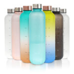 Plastic Water Bottle Frosted Gradient Sports Handle