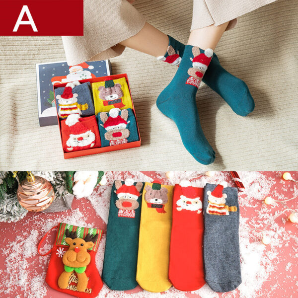 Christmas socks ladies tube socks pure cotton autumn and winter stockings | Free Shipping