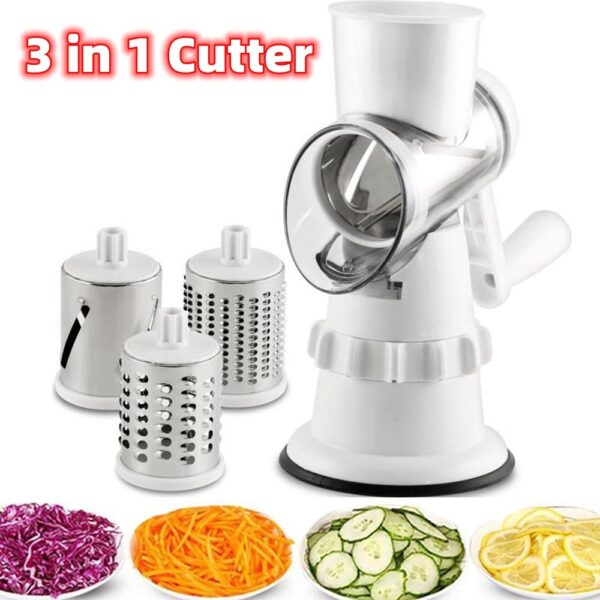 3 In 1 Vegetable Slicer Manual Kitchen Accessories Grater For Vegetable Cutter Round Chopper Mandolin Cheese Shredder