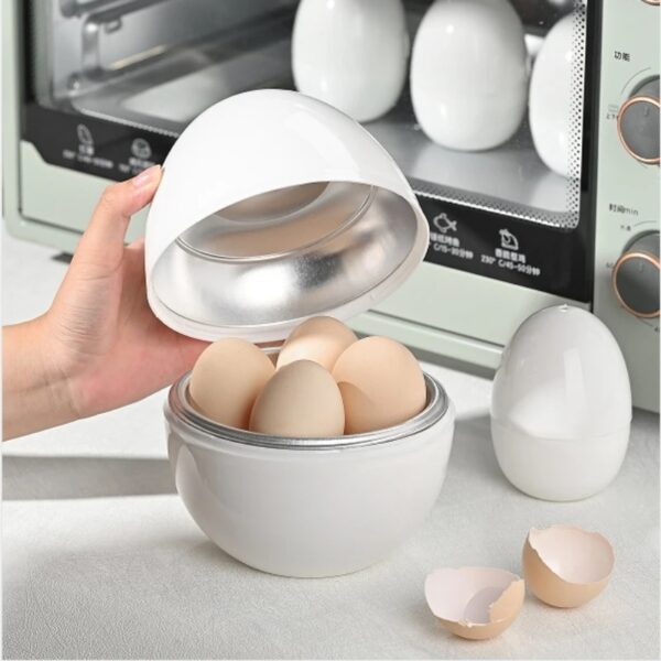 Capacity For 4 Eggs Microwave Egg Steamer Boiler Cooker Easy Quick 5 Minutes