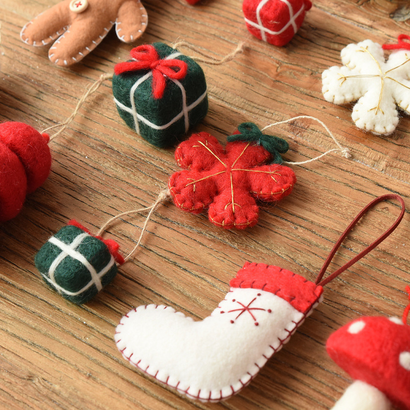 Wool Felt Cane Christmas Tree Diy Decoration Small Pendant | Free Shipping