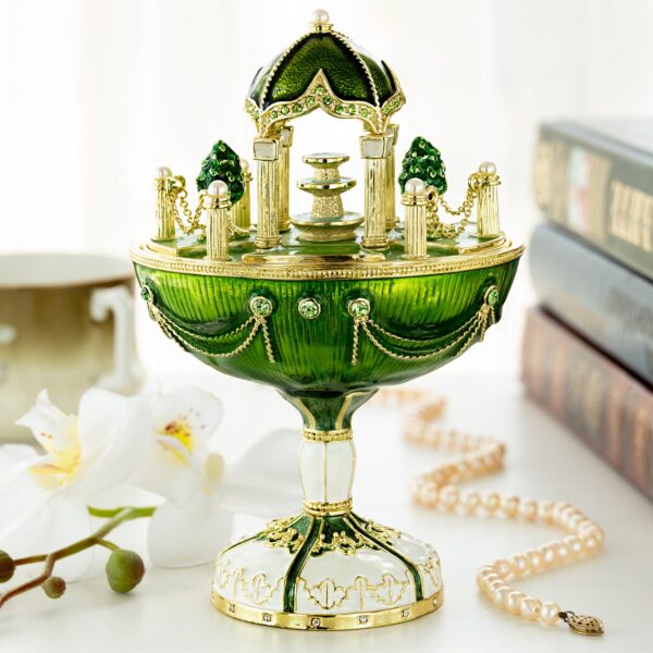Garden Pavilion Design Cupola Fountain Green Egg Limited Edition of 250 Trinket Box | Keren Kopal