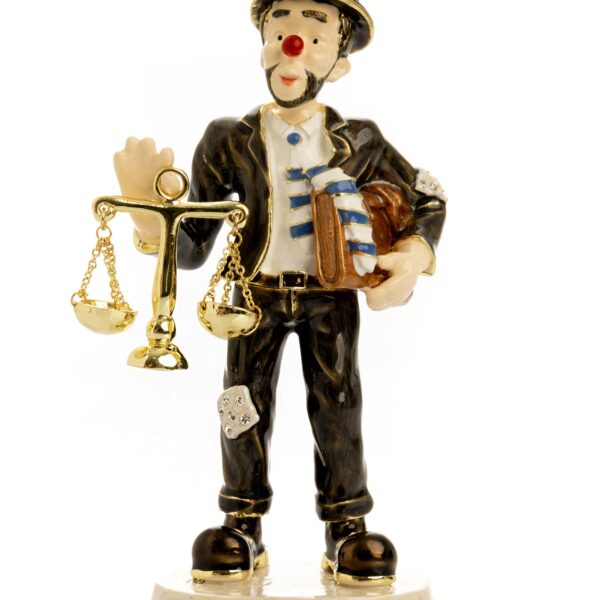 Clown Lawyer Trinket Box with Book & Scales of Justice | Keren Kopal