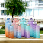 Gradient Three-piece Cup Large Capacity Sports Cold Water Bottle