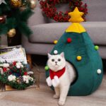 Pet Christmas Tree Cat Bed | Cozy Felt Cat Nest & Mat | Free Shipping