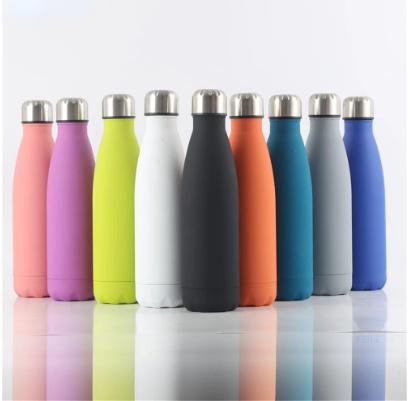 Insulated Stainless Steel Water Bottle Mug Rubber Painted Surface