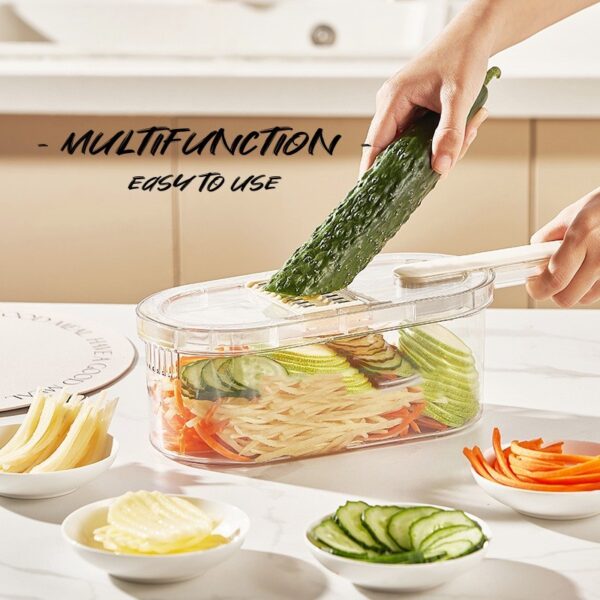 New Multifunction Vegetable Cutter With Basket And Brush Portable Slicer Chopper Kitchen Tools | Free Shipping
