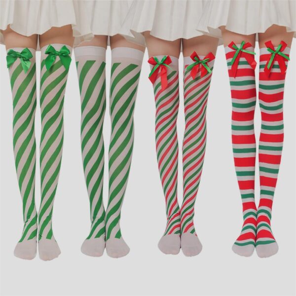 Christmas Plush Doll Knee Socks Bow Stockings | Free Shipping
