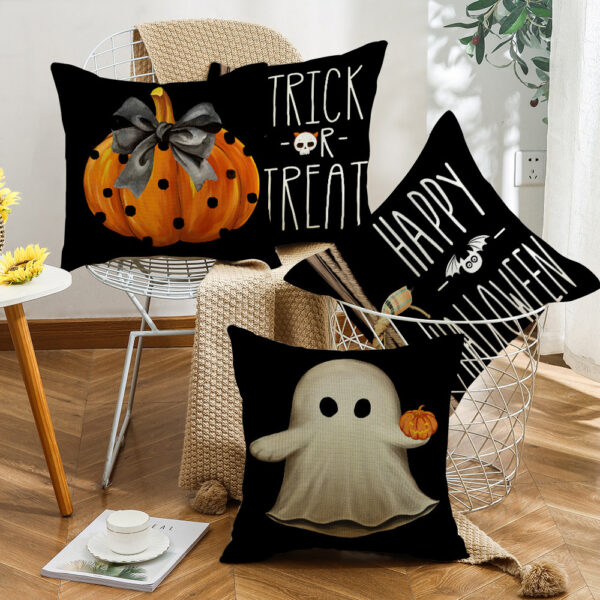 Home Square Ghost Pumpkin Party Decoration Pillow Cover