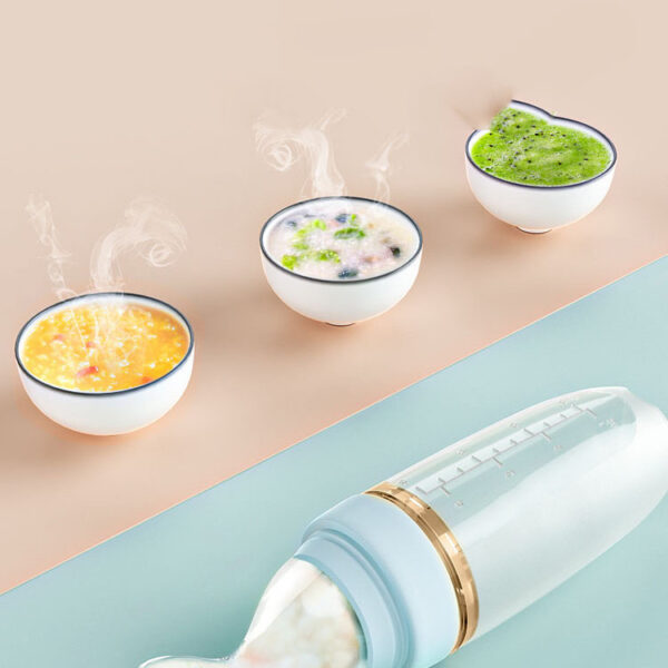 Baby Rice Cereal Spoon Soft Silicone Squeeze Rice Noodle Bottle