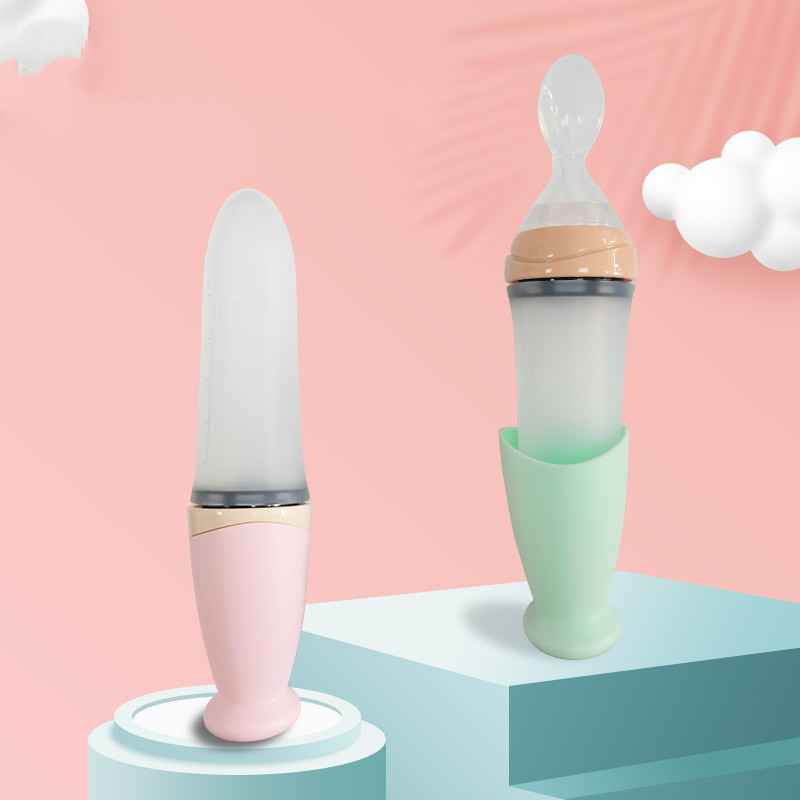 Baby Rice Noodle Spoon Squeeze Silicone