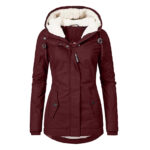 Hot Style Ladies Long-Sleeved Zipper Pocket Padded Jacket