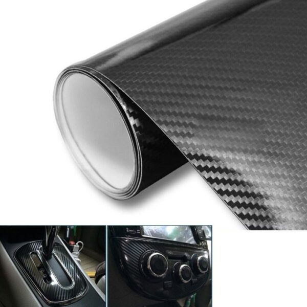 Car Styling Glossy Black 5D Carbon Fiber Vinyl film Car Wrap | FREE SHIPPING