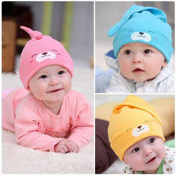 Baby Soft Cotton Sleep Cartoon Hat Pullover Cap