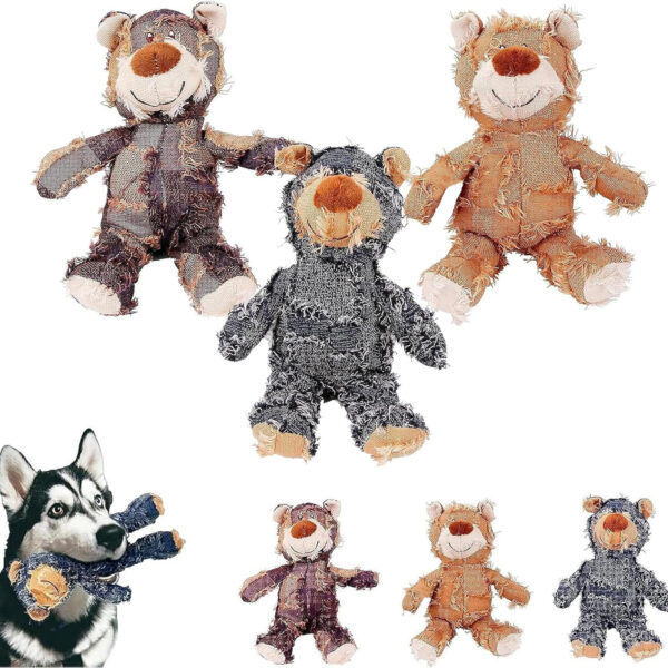 Indestructible Robust Bear, 2024 New Indestructible Squeaky Toys For Dogs, Durable Squeaky Dog Toys For Heavy Chewers, Interactive Dog Toys