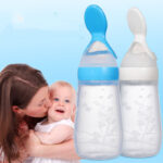 Baby Flat Bottom Silicone Squeeze Rice Cereal Bottle