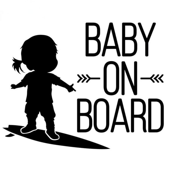 Various Sizes Colors Car Stickers Vinyl Decal Baby On Board Sign Surfing Art Motorcycle
