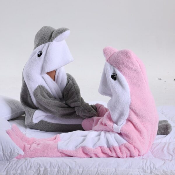 Cozy Dolphin Shark Blanket Hoodie – Soft, Warm & Fun for All Ages